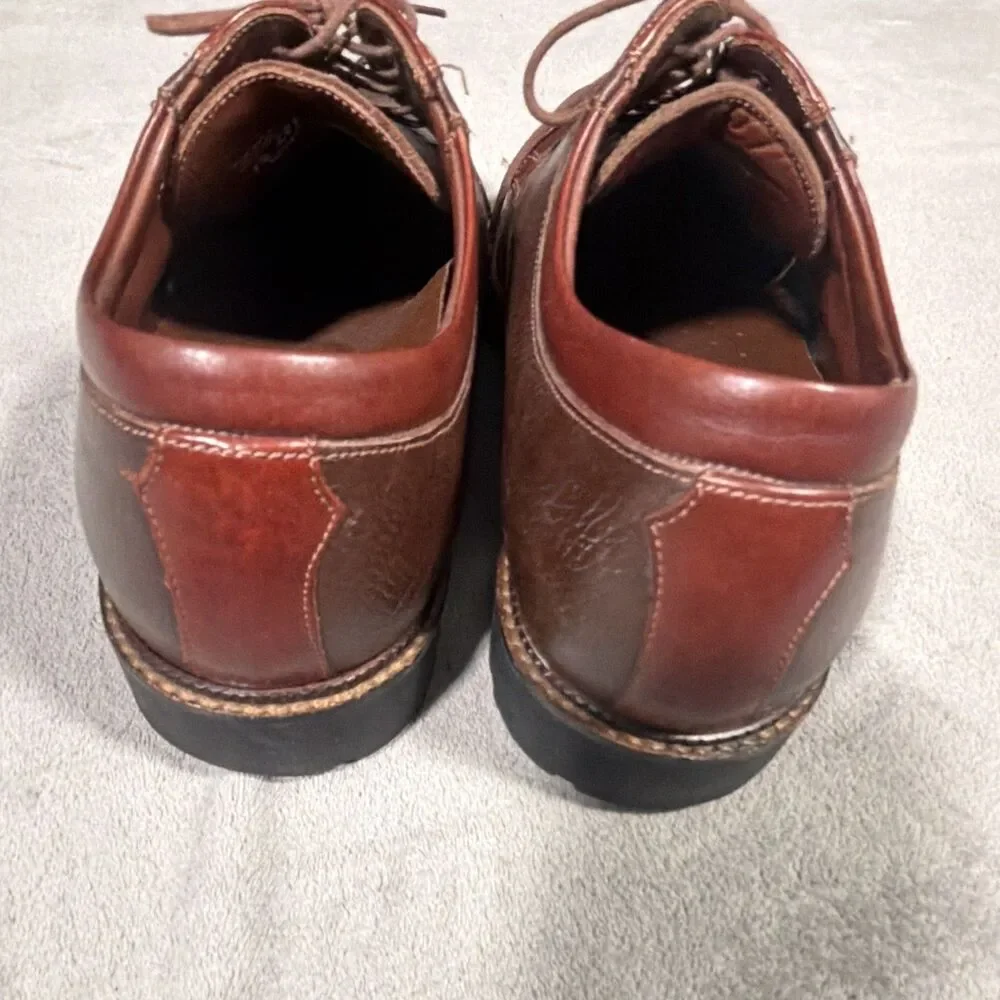 Neil M Men's Brown Leather Lace-Up Derby Dress Shoes Round Toe Size 12 EEE